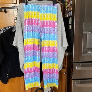 PEEPS Bunny Lounge Pants Size Small Medium Elastic Waist Drawstring Easter